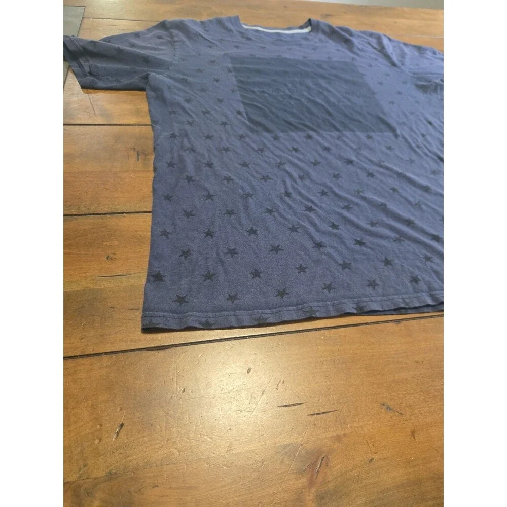 The North Face Graphic Star Print T-Shirt Men's L Blue USA American Flag Patch
